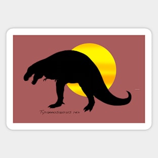 Tyrannosaurus Rex Silhouette with Sun Magnet